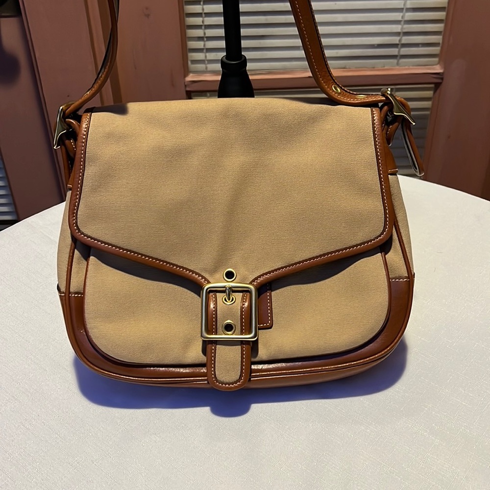Vintage Coach Small Messenger Bag Canvas and Leather combo NEW!